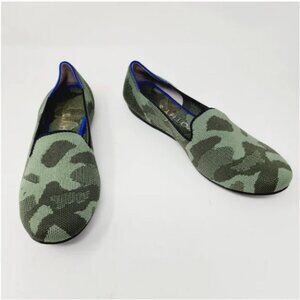 Rothy's loafer in green olive camo women's 9.5 EUC